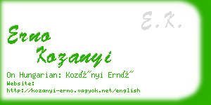 erno kozanyi business card